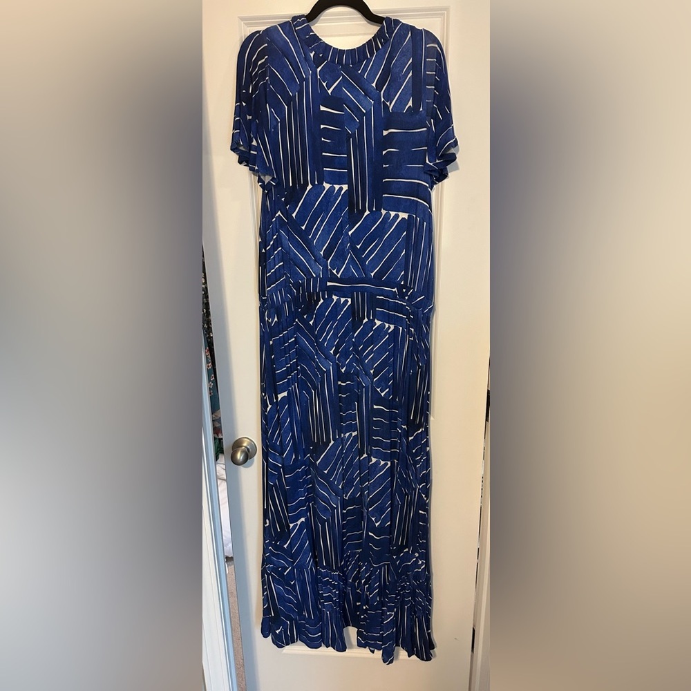 Lane Bryant Striped Blue and White Maxi Dress - Picture 2 of 4
